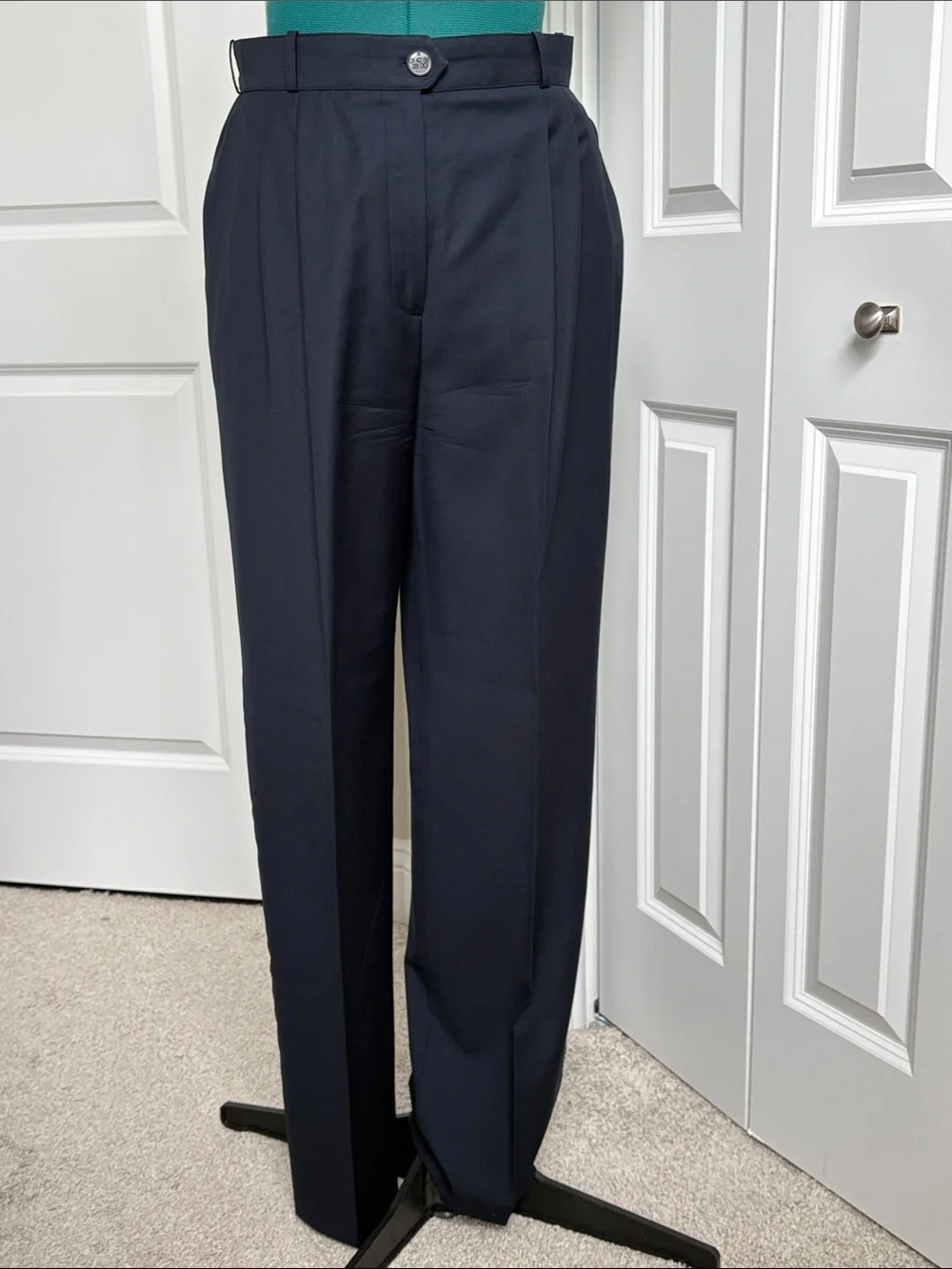 Chanel Vintage Navy Lightweight Wool Pants - Spring 1998